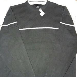 Marquis Textured Striped Men's Crew Neck Sweater